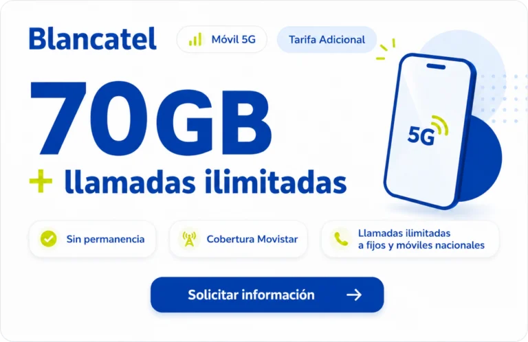Llamadas Ilimitadas y 70GB Cobertura Movistar
